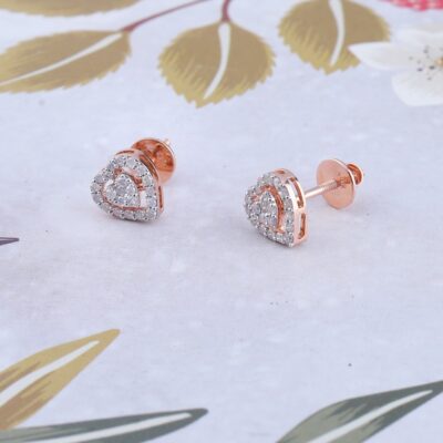 Dazzling Heart Diamond Earrings