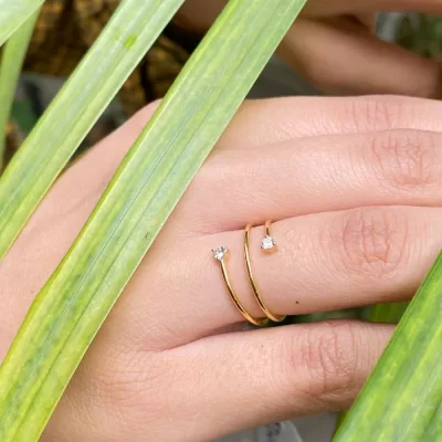 Dual Encircled Diamond Ring