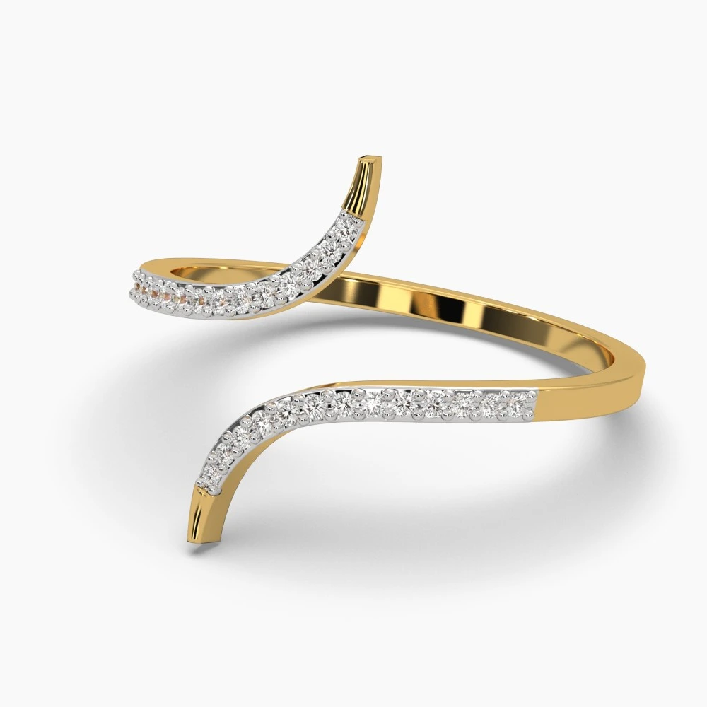 Dual Curve Stackable Diamond Ring