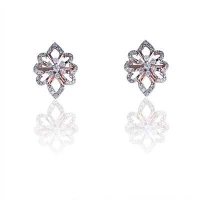 Ash Rose Gold Diamond Earrings