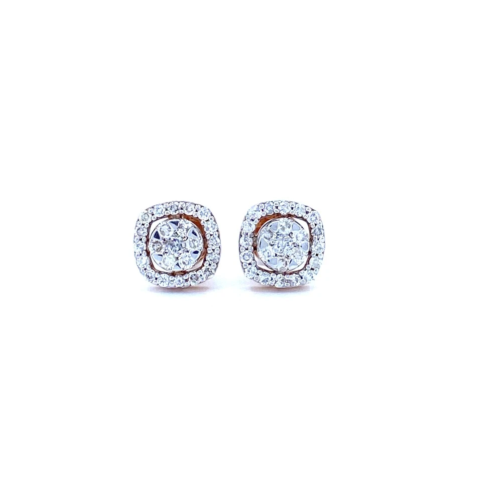 Swash cluster diamond stud earrings