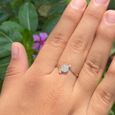 Cluster Two Tail Diamond Ring