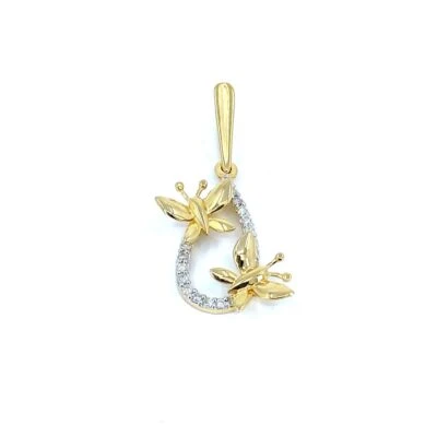 Dual Butterfly Diamond Pendant