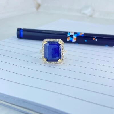 Gemstone Quad Diamond Ring