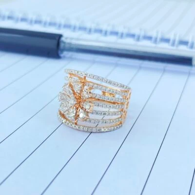 Midnight Flora Diamond Ring