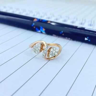 Twin Leaf Cluster Diamond Band