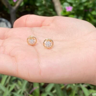 Multi Curve Cluster Diamond Earrings