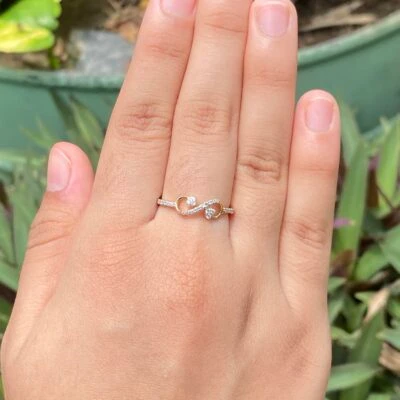 Dual Heart Infinity Diamond Ring