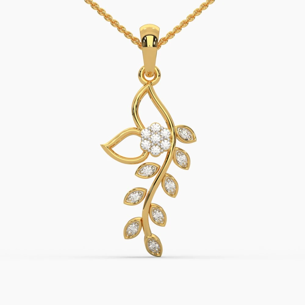 leaves diamond pendant